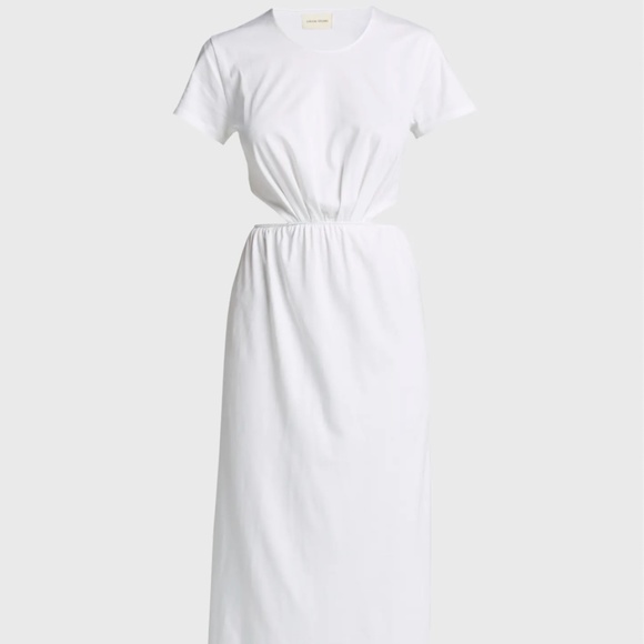 NWT $185 LOULOU STUDIO Bare-Back Cutout Cotton Dress in White - Size Large! - Picture 3 of 5